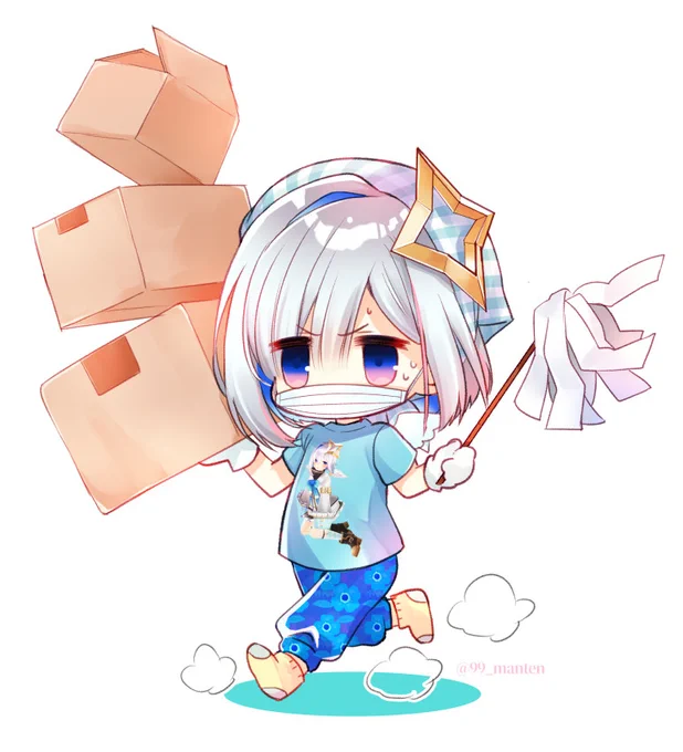 お掃除ガンバレ #かなたーと #かなたそフリー素材 