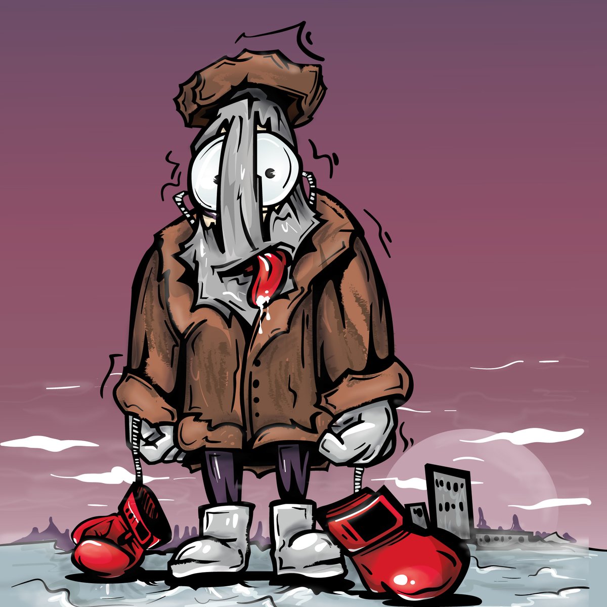 Burst0n's tweet photo. #NFT #NFTCommmunity #nftcollector #nftart #NFTs 
"BOXER" on the @opensea !
 This one is inspired by my mother's stories about the tough Russian north, where she was born and spent her childhood. She says that children there often put lead in mittens to resolve conflict situations https://t.co/QVMeRHBQWy