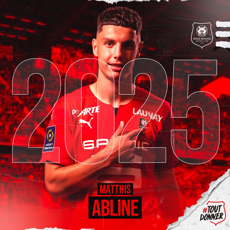 staderennais's tweet photo. [PROS]

𝐌𝐚𝐭𝐭𝐡𝐢𝐬 𝐀𝐛𝐥𝐢𝐧𝐞 prolonge son contrat jusqu’en 2⃣0⃣2⃣5⃣ ! ✍

Notre jeune international U19 aura l’occasion de montrer tout son talent avec le @HAC_Foot, qu'il rejoint en prêt jusqu'à la fin de la saison. 💪 

À très bientôt Matthis ! 🤝