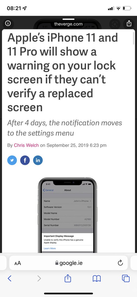 anna_earley's tweet photo. How is there no @Apple store in Ireland, yet a call center - €250 to fix iPhone screen with a weeks waiting time; is this not exploiting little old Irelands resources, I don’t want a reseller..their customer service is awful compared.Opted for a local shop iPhone 11 in the bin😭 https://t.co/lnk7a4lRwh
