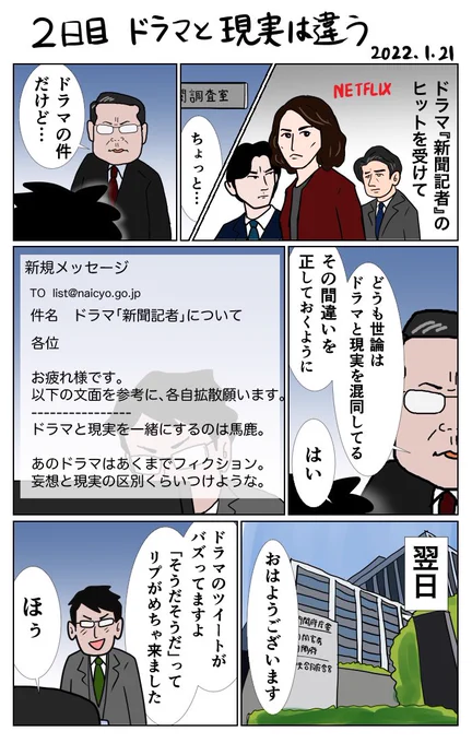 #100日で再生する日本のマスメディア #新聞記者 #新聞記者Netflix 2日目 「ドラマと現実は違う」 