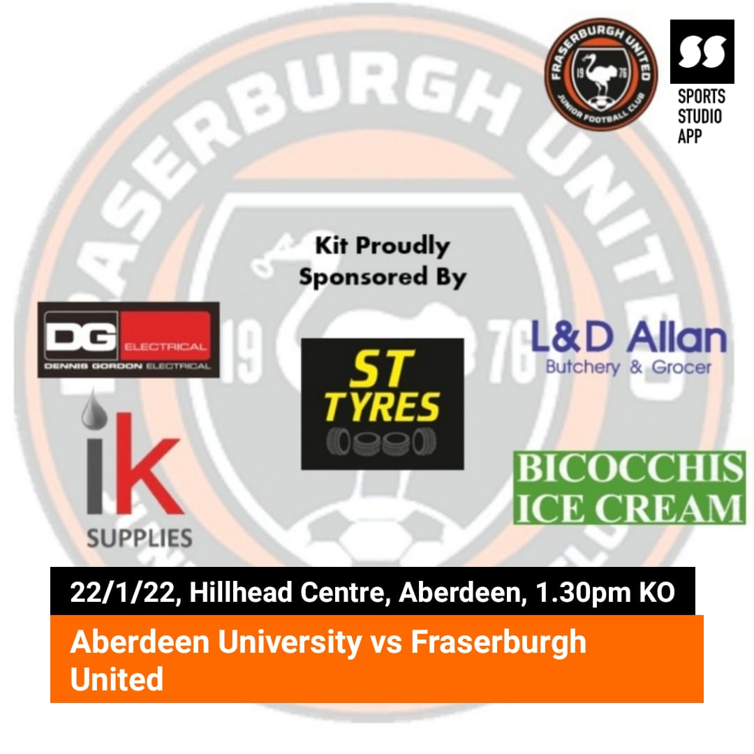 🏆 McBookies.com 1st Division

🏟 Hillhead Centre, Aberdeen

🕑 1.30pm KO 

🗓  Saturday 22/1/22

ℹ United continue their travels away to Aberdeen University

👫 Spectators welcome and permitted. Please adhere to all COVID guidelines.