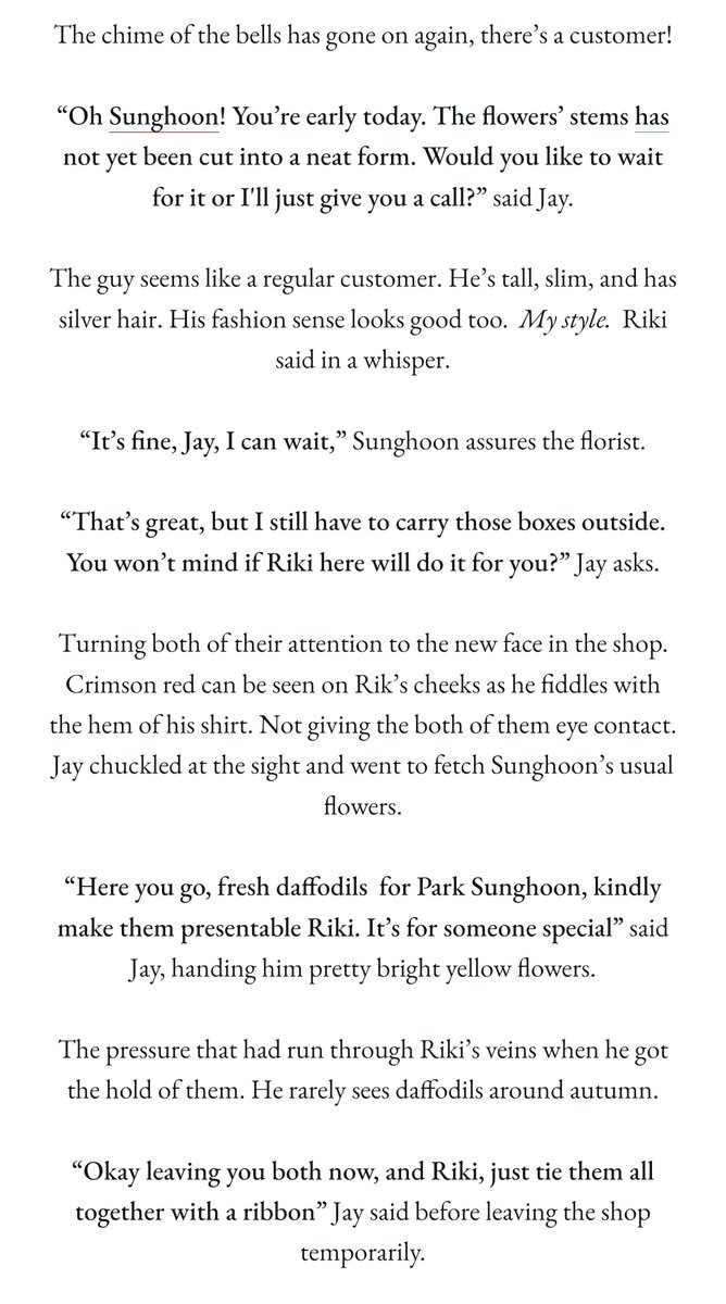 palgunki's tweet photo. a #hoonki short narrative fanfic / one shot au . . . 

"yellow bright daffodils" (1/2) https://t.co/vJFHuwLHfh