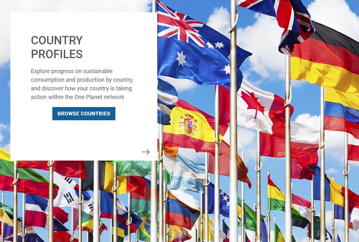 10YFP's tweet photo. Are you curious about what your country is doing to become more #sustainable?
The new ‘Country Profile’ tool from the #OnePlanetNetwork shows the progress on sustainable consumption and production #SDG12 by country🌏
Explore your country’s profile now 👉https://t.co/AfuwzsoPt5 https://t.co/RuEZYginkh