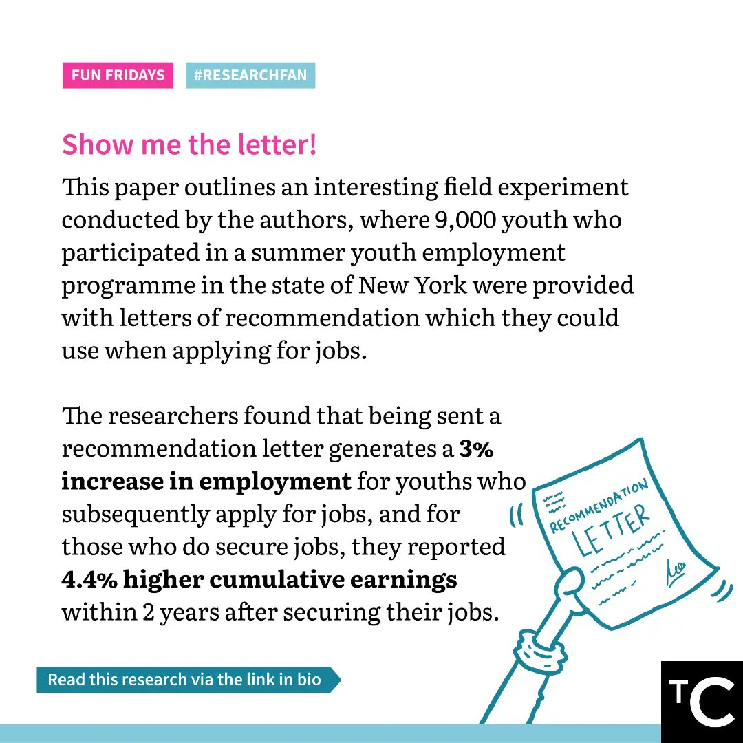 CentreMY_'s tweet photo. For this #FunFriday, TC Research Advisor and #ResearchFan, @ziadrazak recommends a piece by Sara B. Heller and Judd B. Kessler that probes the impact of information friction on the employability of young job seekers. 
Click on this link to read piece: https://t.co/LfrKGYxPmv https://t.co/W0N9hMMxCP