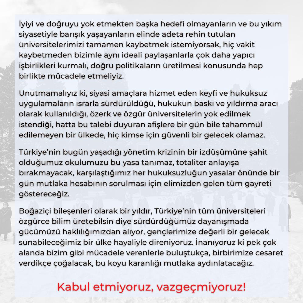 #BogaziciHepimizin #KabulEtmiyoruzVazgecmiyoruz