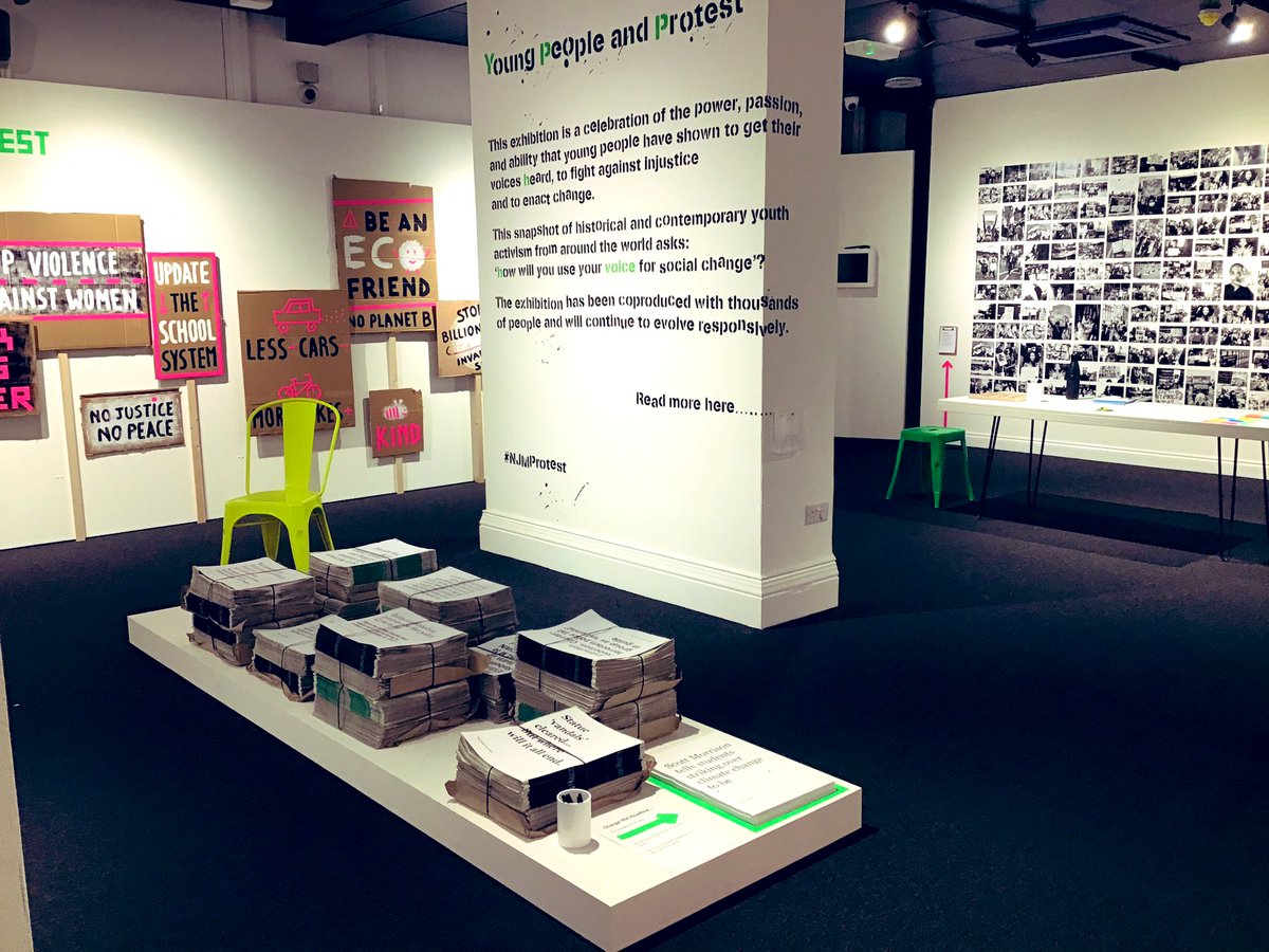 andreanhj's tweet image. A jewel of a coproduced exhibition @JusticeMuseum Free to be part of. Made from joyful and emotive statements that articulate what matter to young people today. It celebrates the role young people play in protest and change. A feisty snap shot #NJMPower