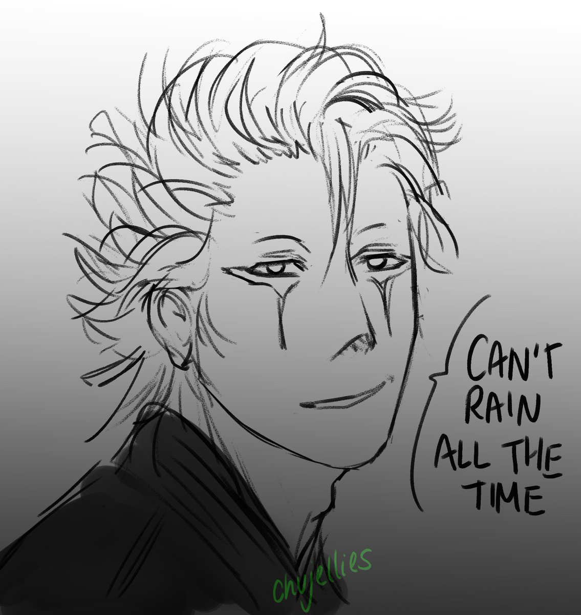 chujellies's tweet photo. the brain rot was real tonight and i could help myself with doing some scribbles of Grimmjow as if he was from The Crow 😭💖
#Grimmjow | #BLEACH https://t.co/0QBOH97HEF