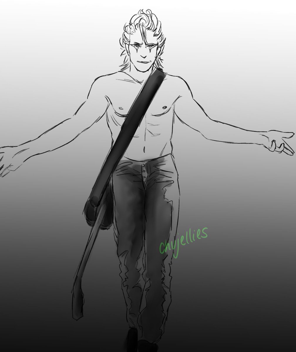 chujellies's tweet photo. the brain rot was real tonight and i could help myself with doing some scribbles of Grimmjow as if he was from The Crow 😭💖
#Grimmjow | #BLEACH https://t.co/0QBOH97HEF