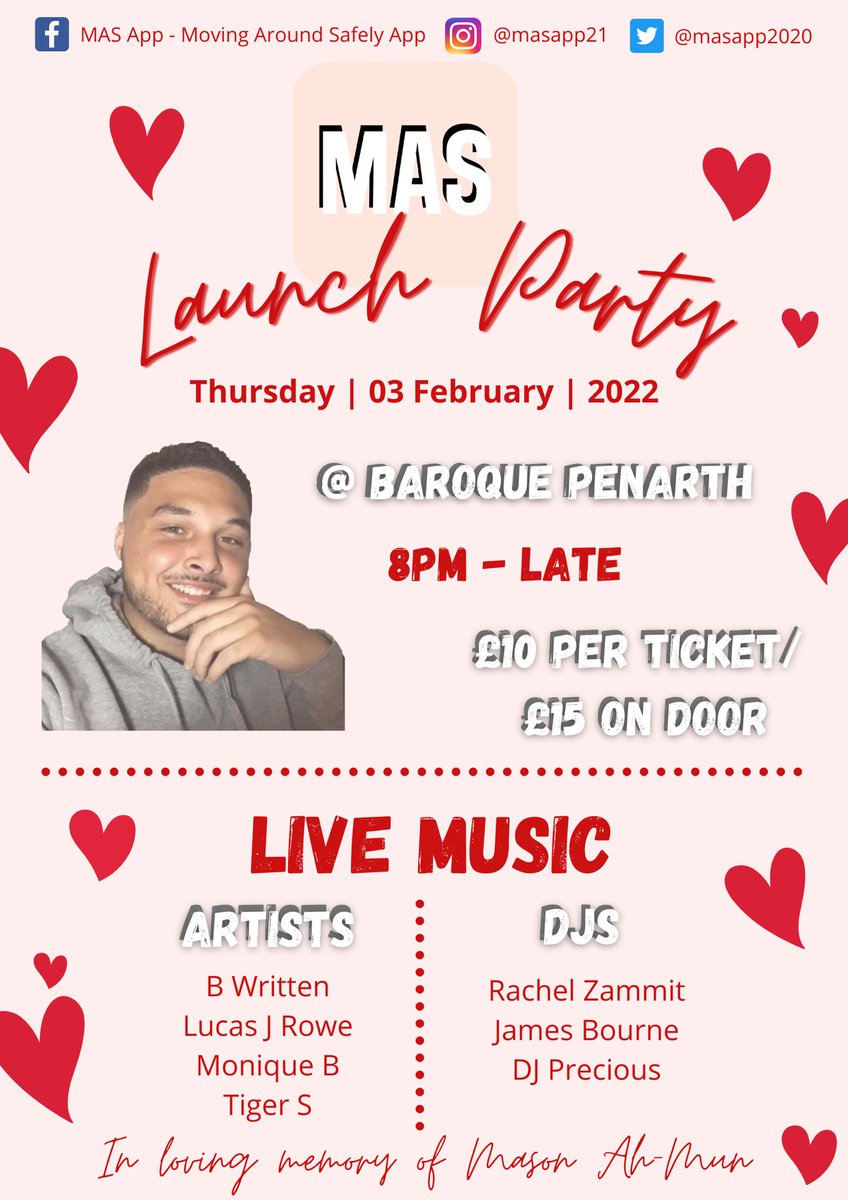 MASAPP2020's tweet photo. The launch of our App - #MasApp is not far away, 3rd February 2022 in Penarth! For tickets contact come through to our Facebook, they're selling fast! https://t.co/f2XylQT8KI https://t.co/4YONqHl6j6