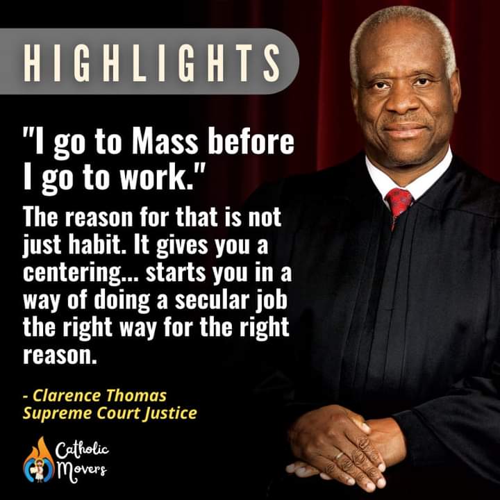 GeorgeMClaret's tweet photo. How do you begin your day as a Roman Catholic?
Let us reflect and learn from the insight of the US Supreme Court Justice, Clarence Thomas.

Source: Catholic Vote
📷 In Stock

#Eucharist https://t.co/KgfA9XfLvo