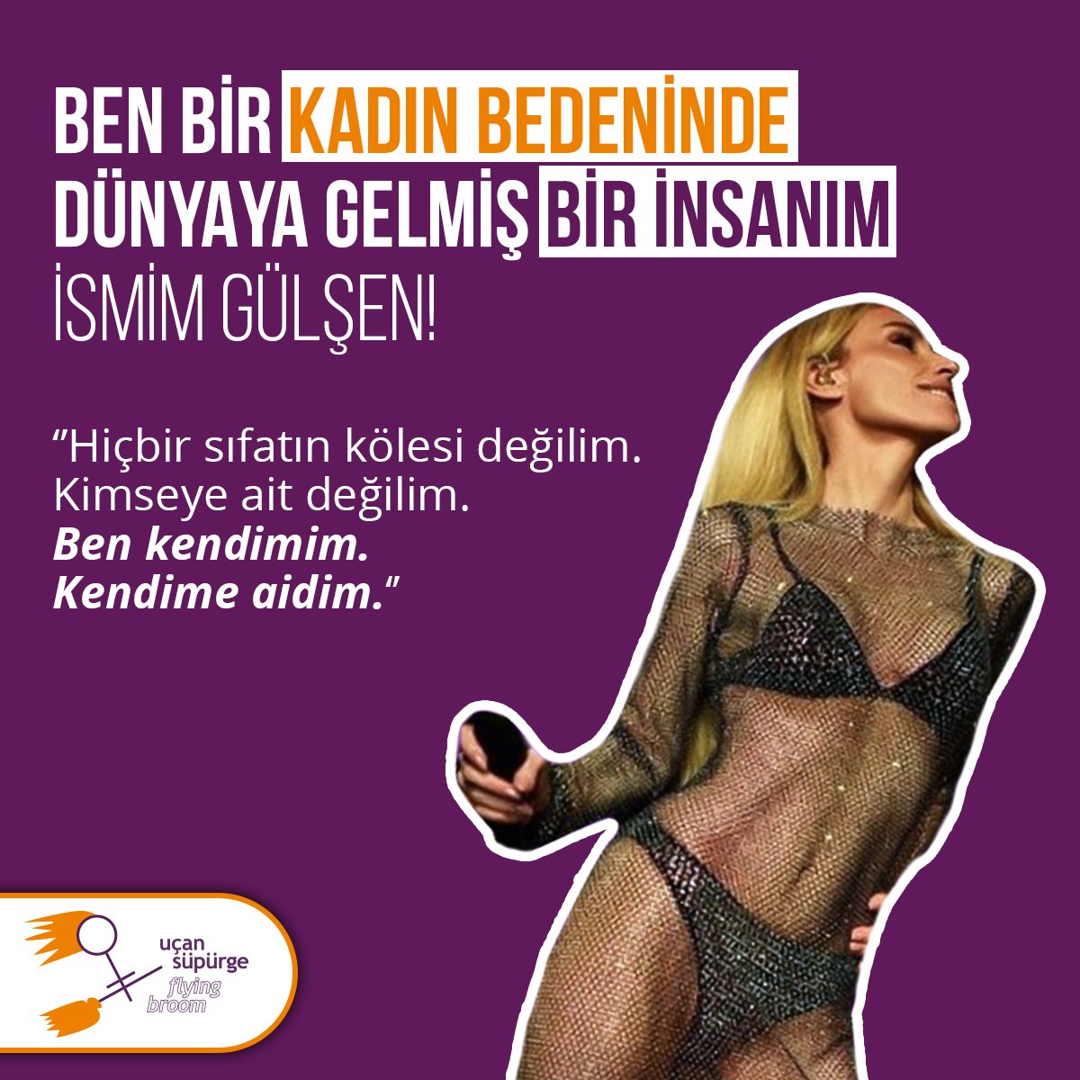 ucansupurgeukff's tweet photo. Hiçbir sıfatın kölesi değiliz! Gülşen'in yanındayız.

@gulsen 💜

#UçanSüpürge #ToplumsalCinsiyetEşitliği #Gülşen https://t.co/hb5sPfHOb1