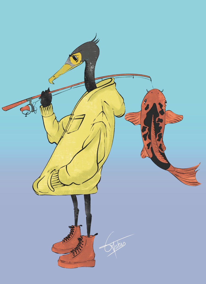 MartinArt98's tweet photo. Hello, this is my first digital art post on Twitter, The "Cormorant Fisherman" that I drew for the character design challenge 2 years ago.  Enjoy! And tell me what you think!! 🤗🤗 https://t.co/Ll4NkCgcJc