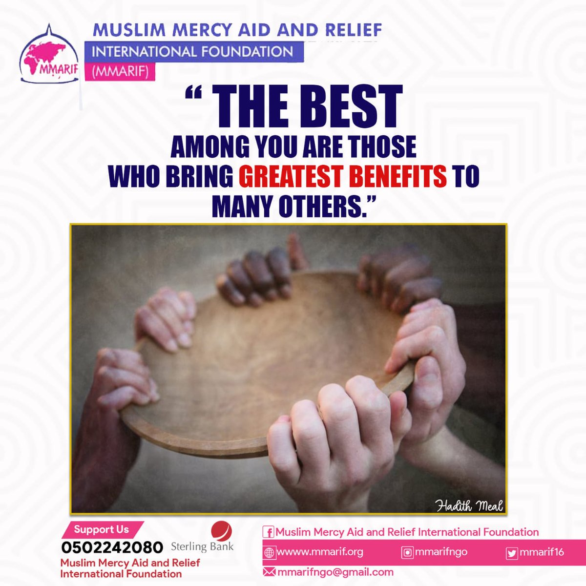 MMARIF16's tweet photo. Assalaamu 'alaikum.
Help tell a friend to make a monthly pledge.
This will help the plight of orphans, widows, the vulnerable, the underprivileged and a host of other important causes. 
Forward your pledges or donations to 0502242080, Sterling Bank.
May Allāh enrich you all. https://t.co/IgwbtnLQEh
