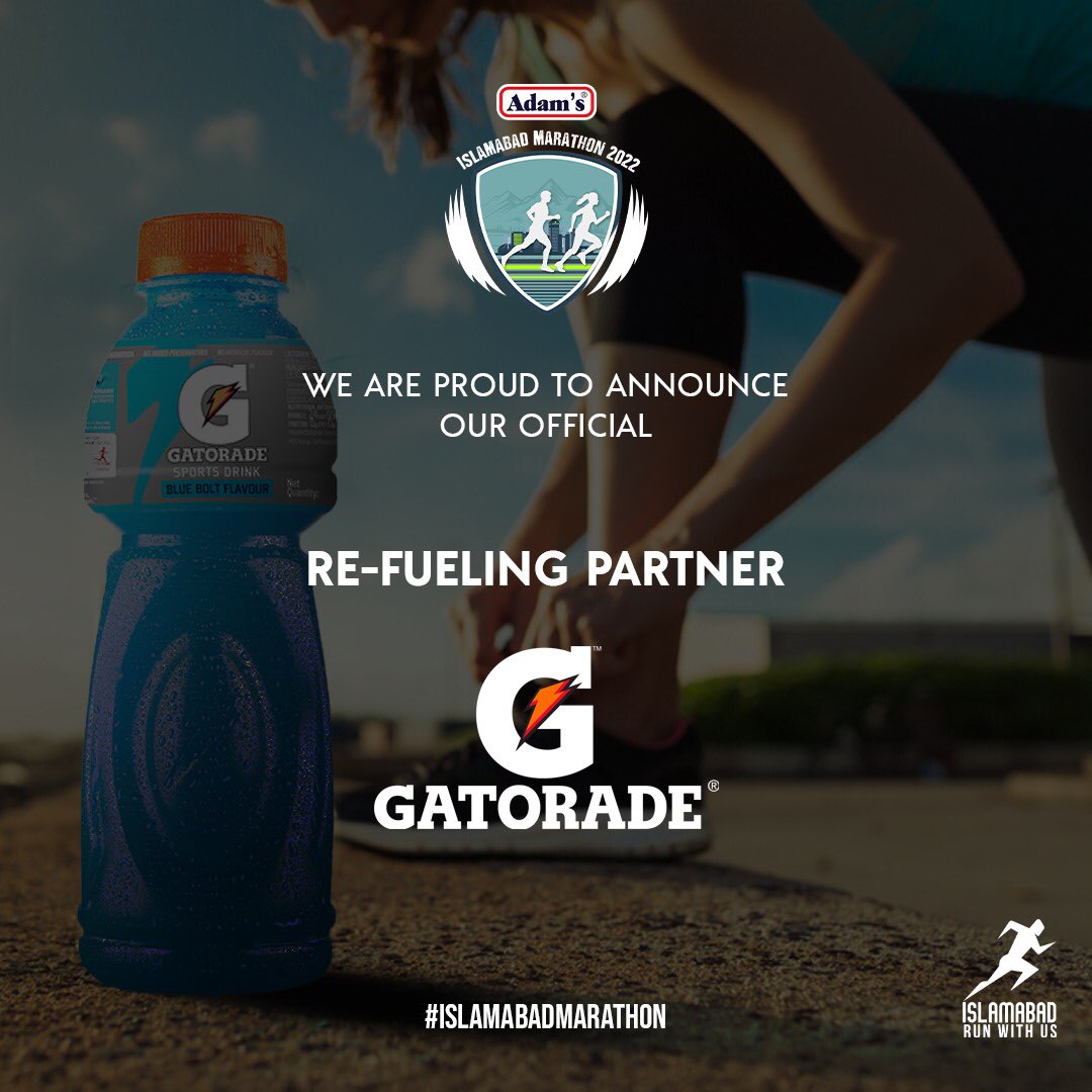 runwithuspk's tweet photo. Islamabad Marathon is proud to announce @GatoradePk as our official Re-Fueling Partner. To help you get in the marathon spirit!
Register Now!
#Islamabad #islamabadtoday #dawntocom #iropakistan #marathonpakistan #beautifulpakistan #activepakistan #runforpakistan #runwithus https://t.co/gJvapFQrTx