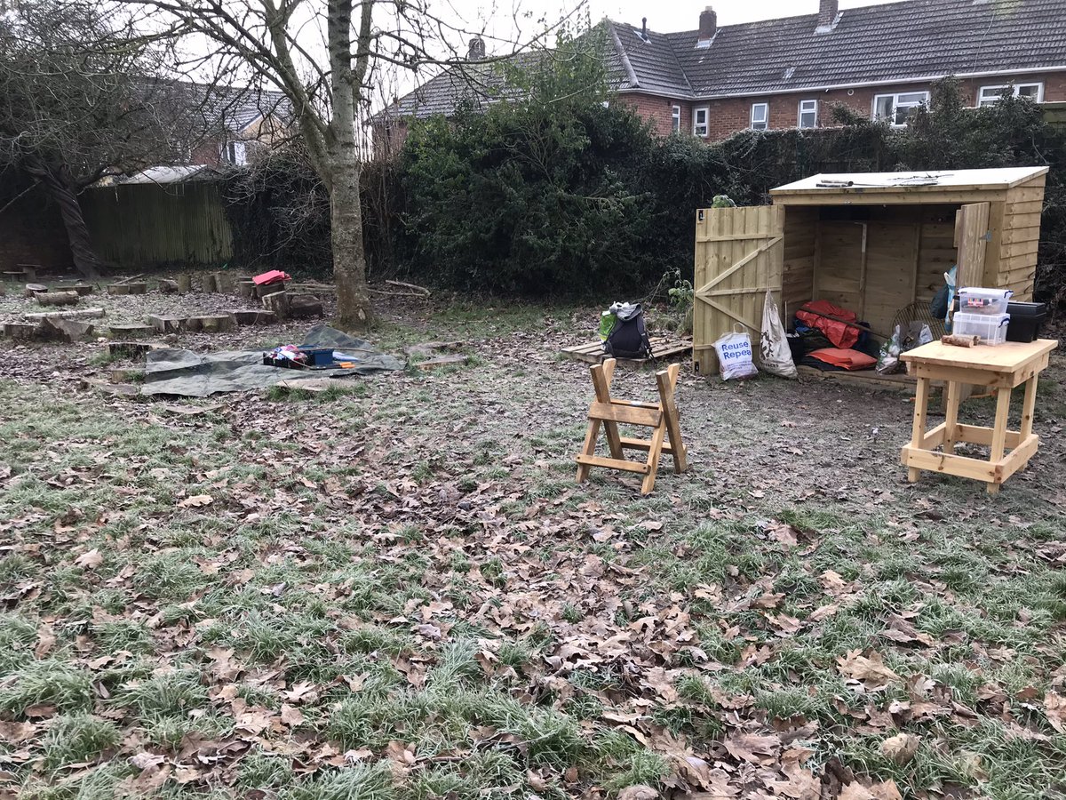 Another cold morning but I love it! Ready and waiting for #neeldclass @StPaulsPriChip 
#forestschool 
#outdoorlearning 
#chippenham 
#wiltshireschools