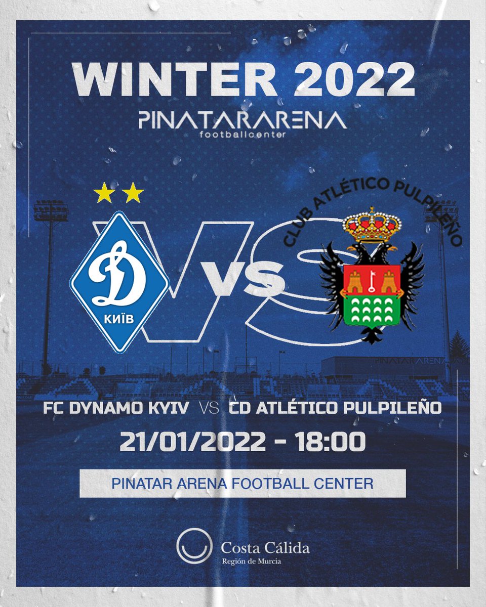 Pinatar Arena (@pinatararena) on Twitter photo Hoy en #PinatarArena:
📍 Pinatar Arena
⏰ 18:00
🏟 Campo 1
🆚 <a href="/DynamoKyiv/">FC Dynamo Kyiv</a> - <a href="/pulpileatletico/">Club Atco Pulpileño</a>
#CostaCálida
@TurismoRMurcia
@Visit_Murcia Hoy en #PinatarArena:
📍 Pinatar Arena
⏰ 18:00
🏟 Campo 1
🆚 <a href="/DynamoKyiv/">FC Dynamo Kyiv</a> - <a href="/pulpileatletico/">Club Atco Pulpileño</a>
#CostaCálida
@TurismoRMurcia
@Visit_Murcia