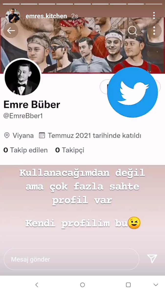 Emre'nin Twitter hesabı aktif olur mu orası bilinmez ama takip etmek isteyenler 🔥😂🔪