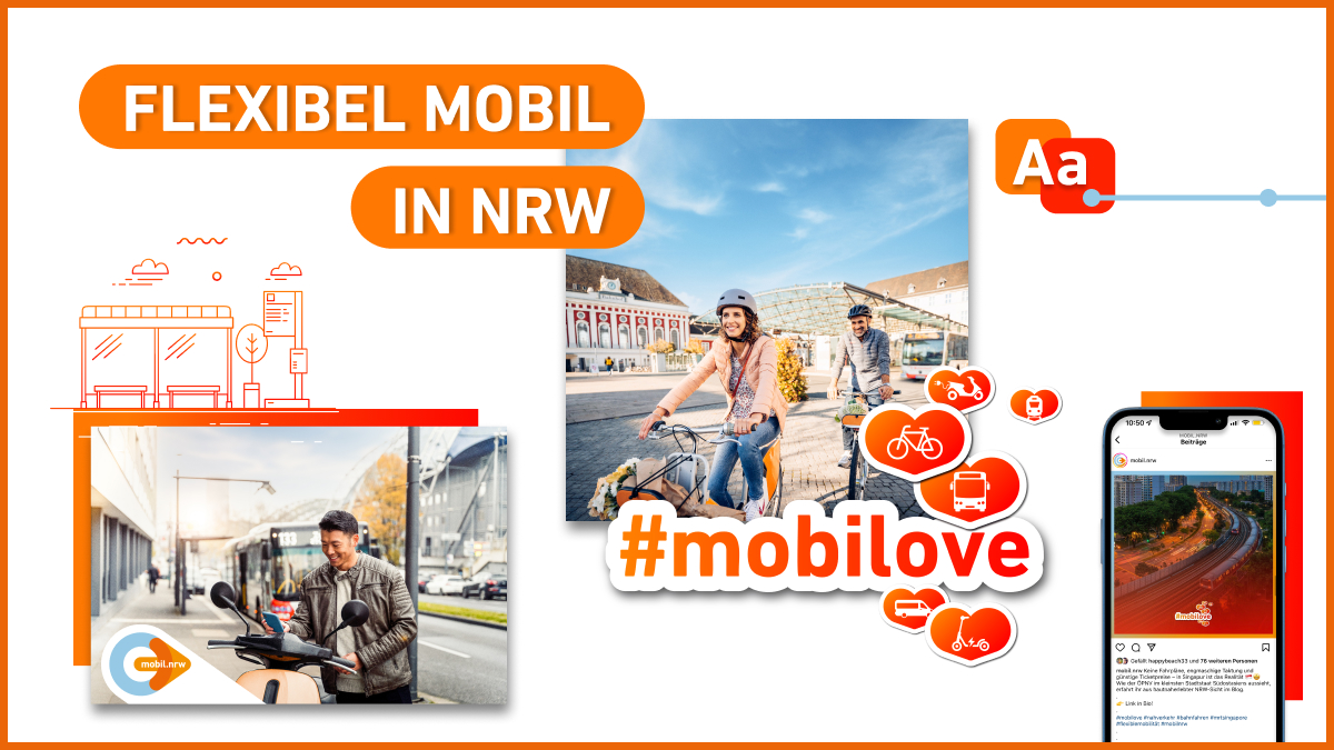 🧡 Mehr als #ÖPNV: Unter dem Motto #mobilove stellen wir alles vor, was in der Welt von mobil.nrw mit flexibler #Mobilität zu tun hat – faktenbasiert, aber auch mal mit Augenzwinkern. 👉 mobil.nrw/mobilove