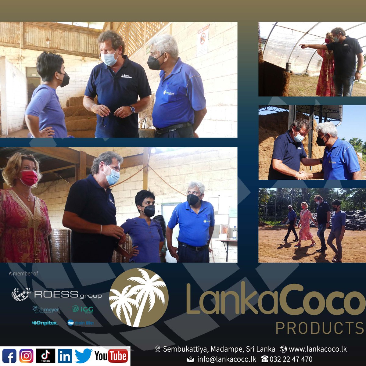 Mr. Thomas Roess, one of the Directors of Lanka Coco, recently visited the company with Ms.Anja Ferdinand. Our CEO, Ms. Trisha, and the Production Manager, Mr.Chanaka accompanied them.

Here are some of the memories while they were with us.#lankacocoproducts #roessgroup #erosion