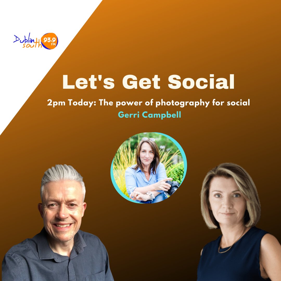 Want to go from being invisible to unmissable, but hate the way you look in photos? <a href="/PTwyford/">Peyton Twyford</a> &amp; I are with Gerri Campbell of Gerri Campbell Photography so do tune in at 2pm (GMT) today on <a href="/DublinSouthFM/">Dublin South FM</a>: bit.ly/CatchUs 🤗📻

#DublinSouthFM #LetsGetSocialShow #Headshots