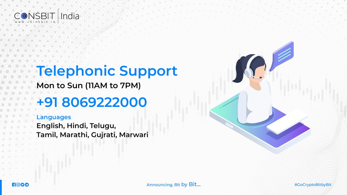cryptoforce_in's tweet photo. We've got your back all day every day
Coinsbit India telephonic IVR is now available 7 days a week (11AM- 7PM)
Time to trade worry-free, with Coinsbit India
#coinsbitindia #switchtocoinbit #gocryptobitbybit https://t.co/8LPltligtk
