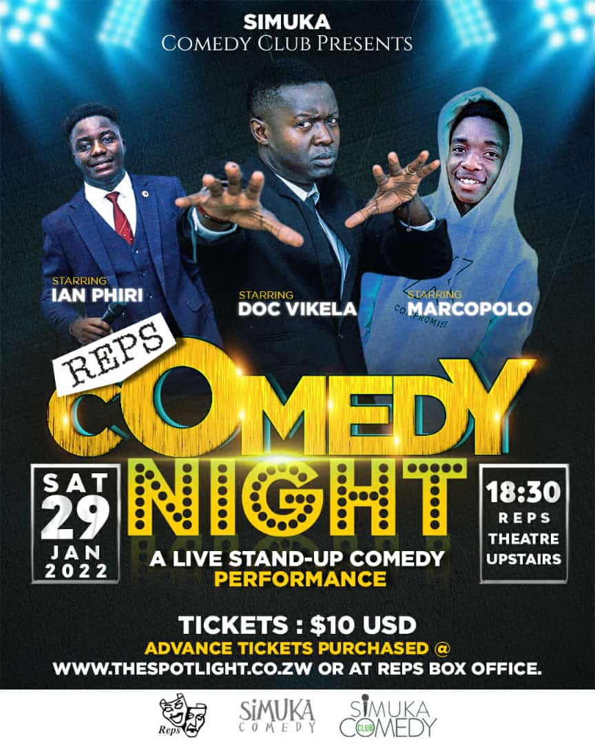 docvikela's tweet photo. #SimukaWeek🔥🔥 We kick-start the year with 2 shows at Reps Theatre. Make a date with @simukacomedy Fri 28 & Sat 29 Jan.
#SimukaComedy https://t.co/JeBBKy2hAv https://t.co/FqAqVvdrlJ