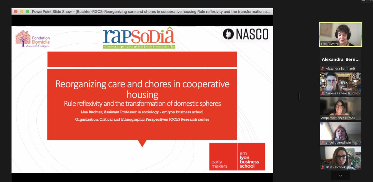 kobaltgelb's tweet photo. #RGCS2022 Research conversations part 3: Lisa Buchter is talking about her interesting research about reorganizing care and chores in cooperative housing https://t.co/iqtQK1eOl9