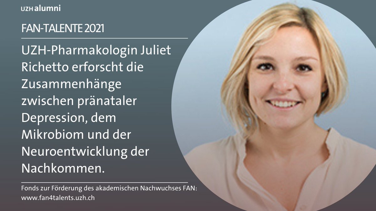 FAN-Talente 2021: <a href="/UZH_ch/">Universität Zürich</a>-Pharmakologin <a href="/JulietRichetto/">Juliet Richetto</a>  erforscht die Zusammenhänge zwischen pränataler Depression, dem Mikrobiom und der Neuroentwicklung der Nachkommen.
Unterstützt vom Fonds zur Förderung des akademischen Nachwuchses FAN von UZH Alumni.
fan4talents.uzh.ch/de/talente/202…