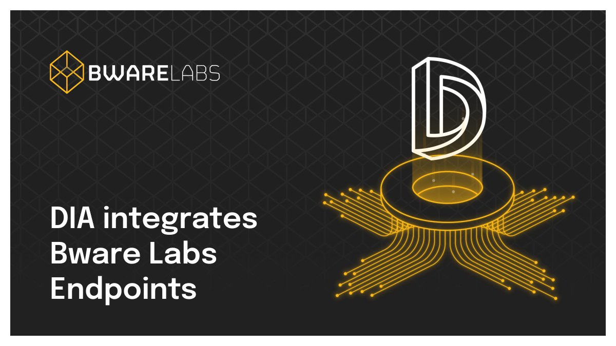 AlchemyVLDT's tweet photo. 📢 @DIAdata_org is now using Bware Labs endpoints to interact with @MoonriverNW and @AstarNetwork 📢 
 
DIA is a cross-chain, open-source oracle platform that enables market actors to source, supply, and share trustable data for the Web3.

More about us: https://t.co/yDRn2BEOHt https://t.co/AKYqSKnlwU