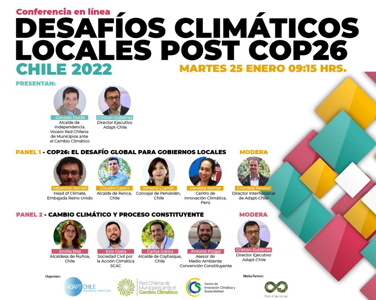 Adapt Chile (@adapt_chile) on Twitter photo Los invitamos a este foro en línea. <a href="/eziocosta/">Ezio CostaCordella</a> <a href="/EmiliaRiosS/">Emilia Ríos Saavedra</a> <a href="/Duranbaronti/">Gonzalo Durán</a> <a href="/UKinChile/">UK in Chile 🇬🇧🇨🇱</a> <a href="/AChMChile/">AChM Asociación Chilena de Municipalidades</a> <a href="/MMAChile/">Ministerio del Medio Ambiente</a> <a href="/convencioncl/">Chile Convención</a> @gutierrezchile <a href="/cristobalrevec1/">cristobal reveco</a> Inscripciones en bit.ly/3qDJkSx Los invitamos a este foro en línea. <a href="/eziocosta/">Ezio CostaCordella</a> <a href="/EmiliaRiosS/">Emilia Ríos Saavedra</a> <a href="/Duranbaronti/">Gonzalo Durán</a> <a href="/UKinChile/">UK in Chile 🇬🇧🇨🇱</a> <a href="/AChMChile/">AChM Asociación Chilena de Municipalidades</a> <a href="/MMAChile/">Ministerio del Medio Ambiente</a> <a href="/convencioncl/">Chile Convención</a> @gutierrezchile <a href="/cristobalrevec1/">cristobal reveco</a> Inscripciones en bit.ly/3qDJkSx