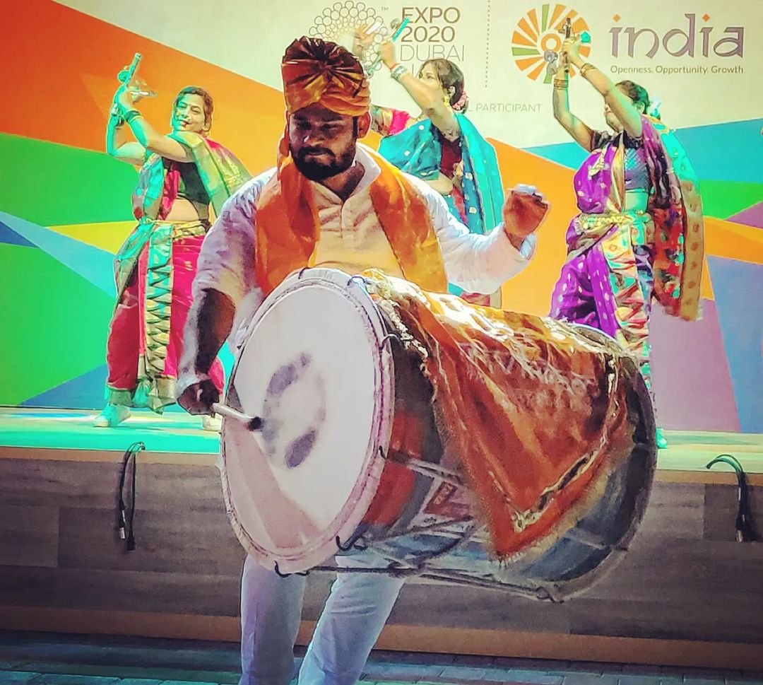 Goa_IPB's tweet photo. Trivikram Dhol Tasha's performance at the India Pavilion at Expo 2020 Dubai.
#GoaIPB #EXPO2020DUBAI
#IndiaatExpo2020 #Dubai #InvestinGoa https://t.co/yZM8eUkRO7