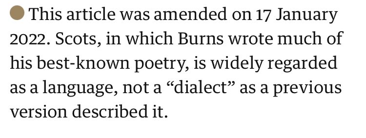 DrMDempster's tweet photo. Could you please retweet this and draw it to the attention of journalists and editors, tag them or pass on in DMs

The correct usage for our language is "Scots" or "the Scots language"

Around Burns Nicht I wind up speaking to many in publishing to amend this.

Add to Stylesheets https://t.co/4tSrLoMCf5