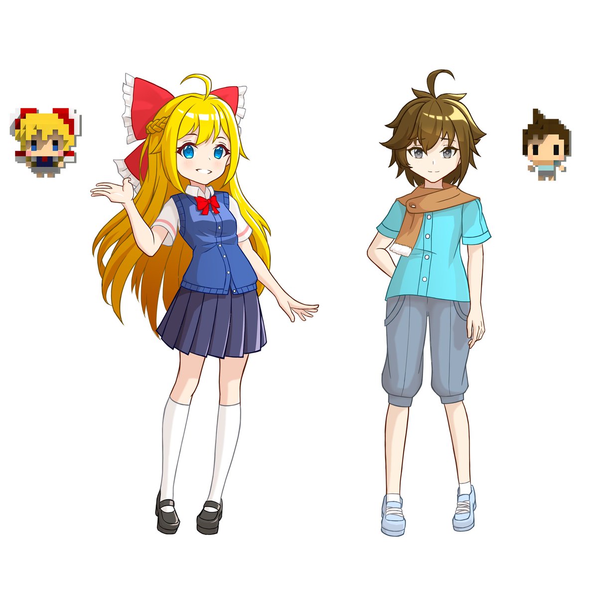 _Qingwu's tweet photo. 春人与葵【幼年】重制版
存在于我印象中的春人与葵终于画好了，这次画的是幼年版的重制版，用了我相当长的时间呢。
另外，祝贺fumi君的作品可以被漫画化了(｡>∀<｡)作为粉丝，我相当期待漫画化后的作品。想看一看专业人士设计的角色印象。毕竟我们等得也快要有七年了(｡í _ ì｡)
#7年後で待ってる https://t.co/V2bGL2WNZZ