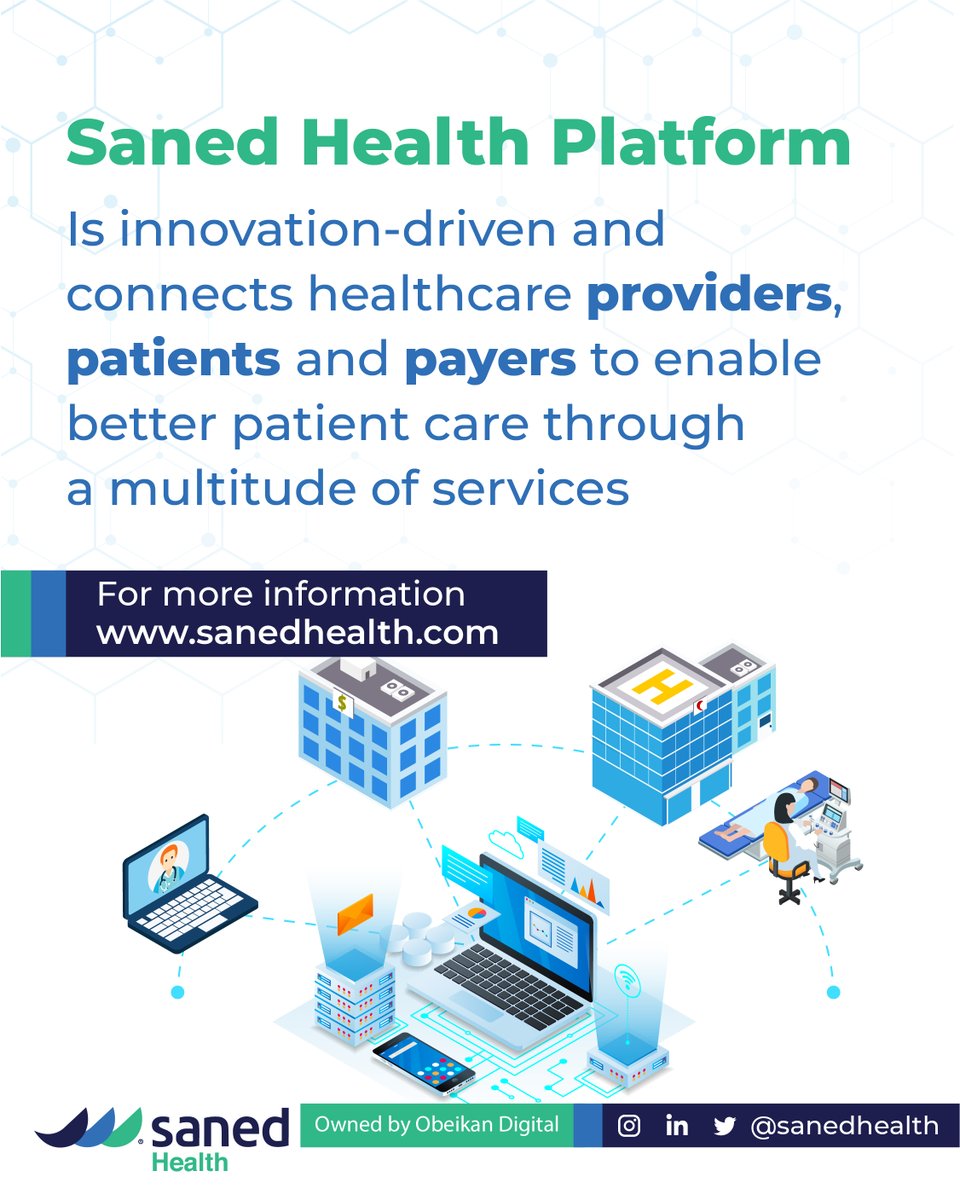 SanedHealth's tweet photo. #Saned health platform is innovation-driven and connects #healthcare providers, patients, and payers to enable better patient care through a multitude of services
For more information
https://t.co/daAX3vpvrH
#يوم_الجمعة https://t.co/PmuQoMn3t8