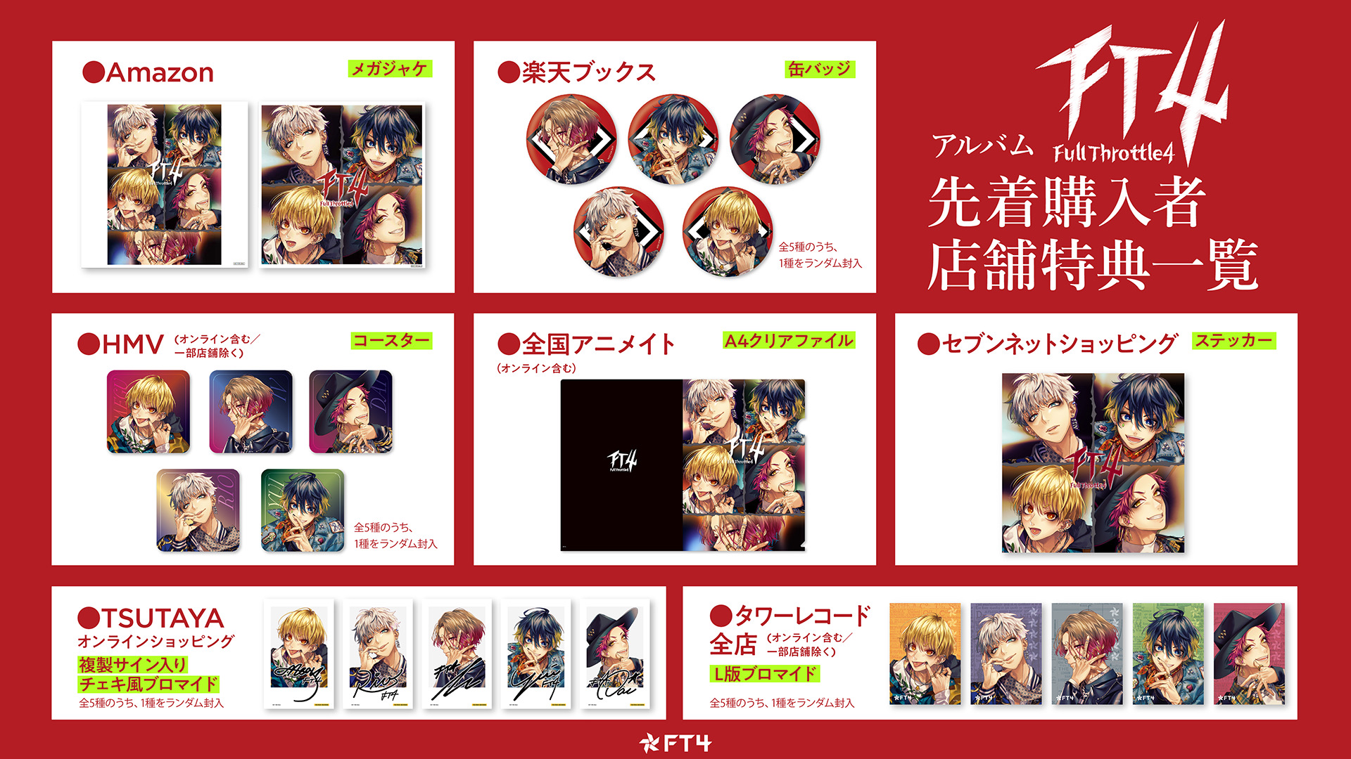 日/祝も発送 FT4 アルバム 特典 アクキー 缶バッジ ハニワ honeyworks