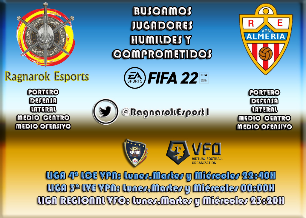 Buscamos reforzar plantilla e ir haciendo pruebas de cara a la próxima temporada.Equipo adulto,buen ambiente
<a href="/_chocolate3000/">AYUDAS FIFA CHOCO3K🐦</a>
<a href="/FichajesAyudas/">Ayudas Fichajes</a>
<a href="/ayudanteclubes/">Mallorcatcg</a>
<a href="/AyudasCPro/">Ayudas Clubes Pro</a>
<a href="/Ayudas_clubes/">Ayudas Clubes</a>
<a href="/iloveproclub1/">ILOVEPROCLUB1</a>
<a href="/_help4uu/">HELP FOR YOU</a>
<a href="/mercado_vfo/">FUT CHAMPS</a>
<a href="/Ayudas_pro/">AyudasClubesPro</a>
<a href="/vfo_fichajes/">MercafichajesVFO®</a>
<a href="/AyudasPro/">Ayudas Clubes Pro</a>
@AyudaVFO
@ayudas_vfo