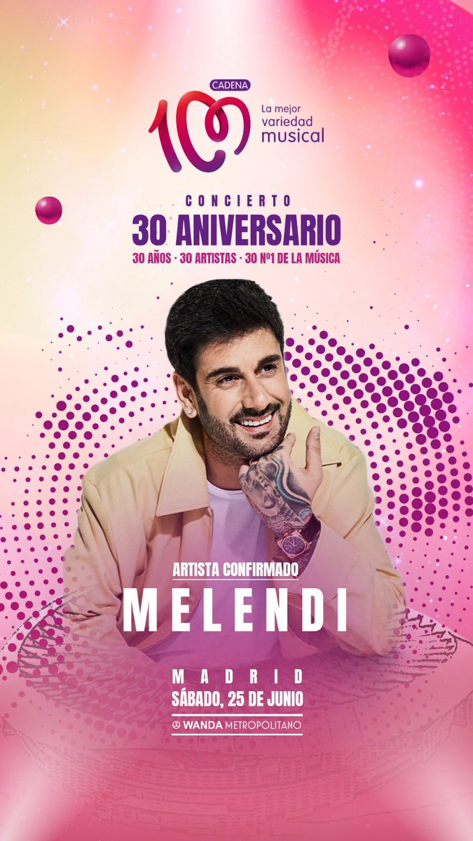Tres nuevos confirmados #Cadena100Concierto30Aniversario 🔥 <a href="/vanesamartin_/">Vanesa Martin</a> <a href="/PabloLopezMusic/">Pablo López</a> <a href="/MelendiOficial/">Melendi Oficial</a> ¿Dónde estarás tú el 25 de Junio?