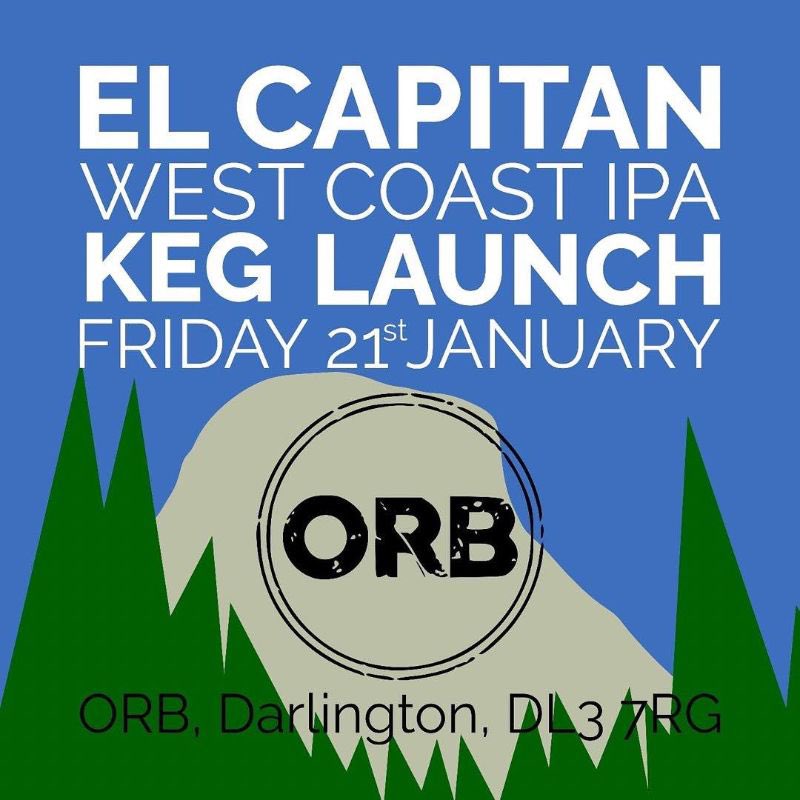 Our brand new West Coast IPA launches in keg today - check out El Capitan at our taproom (open 3pm - 9pm) or <a href="/OrbMicropub/">ORB Micropub</a> in Darlington 🚀

Can fans, you can pick this one up from @bearandbottlene (Coxhoe) on Tuesday, or via our webshop and all good bottle shops from next week.