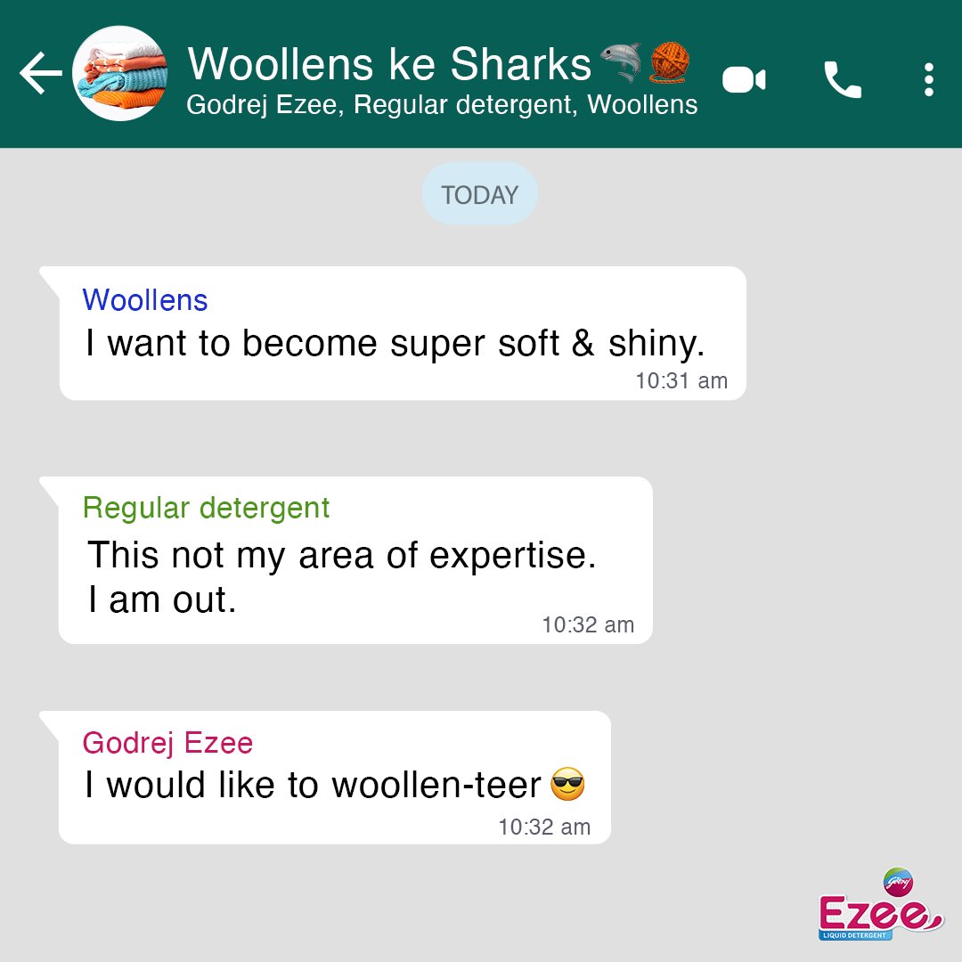 #GodrejEzee will do the business of keeping your woollens soft and shiny the best, always! 💯

#SharkTank #Ezee #WinterWear #WoollensKaExpert #LiquidDetergent