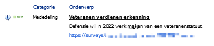 PitBackle's tweet photo. Belangrijk voor militairen:

Defensie wil in 2022 werk maken van een veteranenstatuut. Hiervoor doet ze een bevraging bij actieve militairen met minstens één deelname aan operaties, te vinden via E-NEWS (Intranet)
[Intranet, linker kolom "News@Defence]

VUL DIT IN! https://t.co/sZpD3HZowR