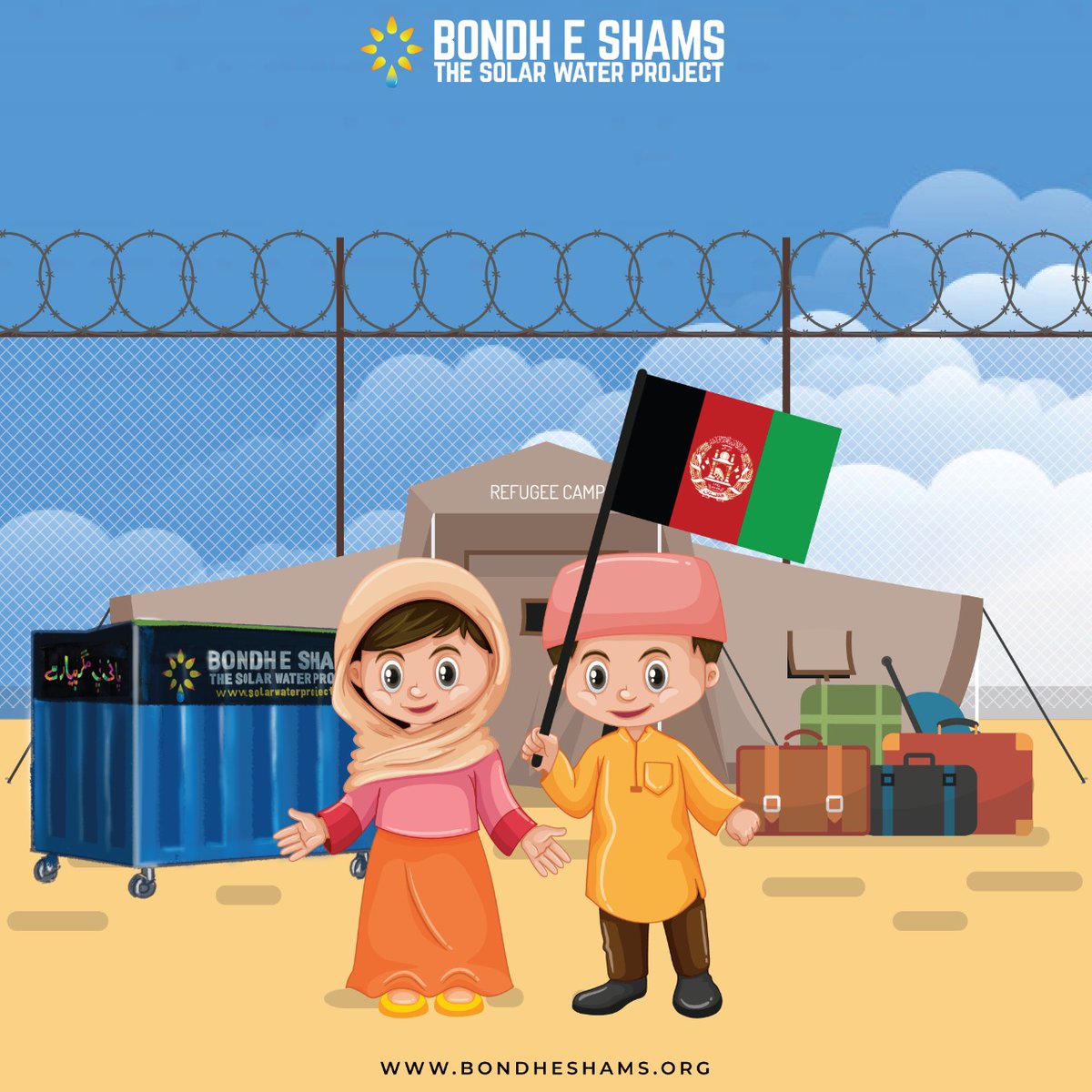 bondheshamsinc's tweet photo. Afghan children have suffered enough. Every dollar of this campaign will be used to support refugee communities in Pakistan, by providing safe access to clean water for 25 years.

Donate now: https://t.co/tBn3PxIAYX

#BondhEShams #SolarWaterProject #Afghanrefugee #UrgentCampaign https://t.co/C1fMJvesqt