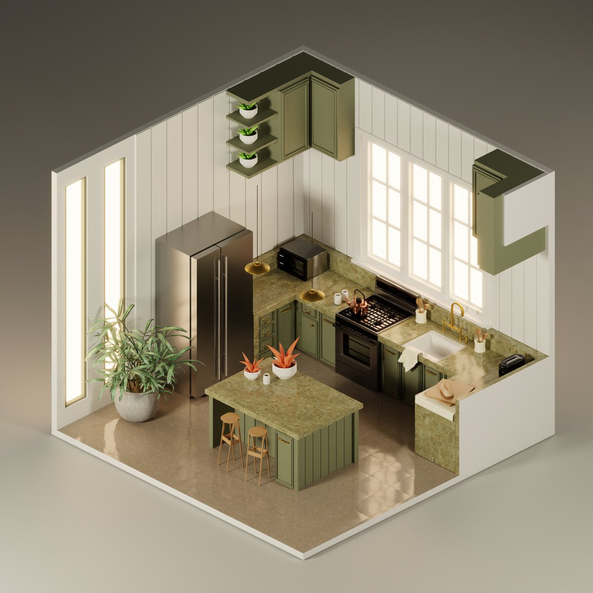 A kitchen with the color palette you guys chose is dooope!

follow me on Instagram: instagram.com/devnest.contac…

#architecture #architectural #architecturaldesign #b3d #blender #Blender3d #3D #3dart #burger #design #interiordesign #blendercycles