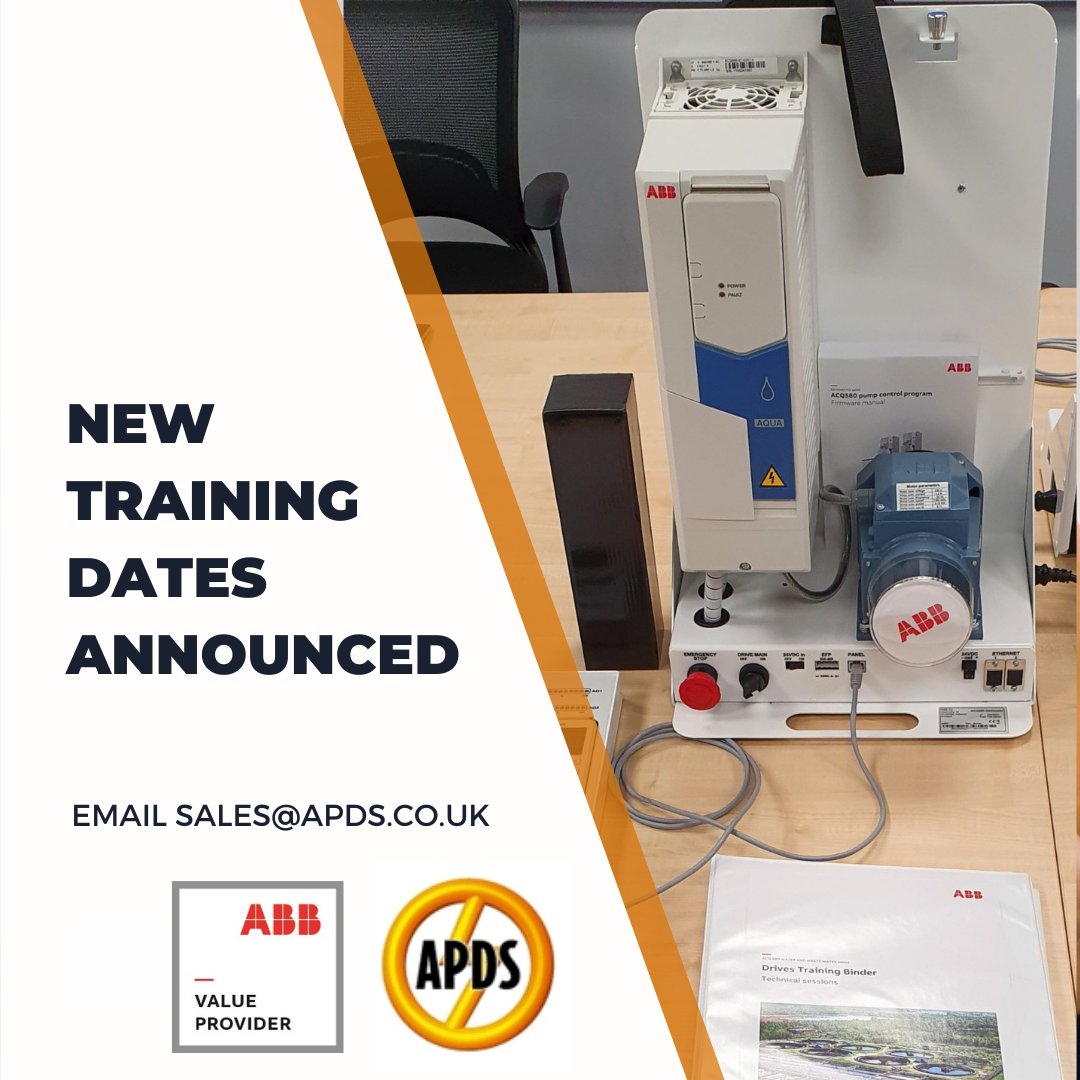 APDS_UK's tweet photo. 📣New training dates announced📣

Hands-on ABB ACQ/ACS/ACH580 training.

Limited slots available as we keep delegate numbers small for optimum learning experience.

To book, call 01179 822 049 or email sales@apds.co.uk

#abb #inverters #drives #vsds #training #authorisedVP https://t.co/7GQJfzgvas
