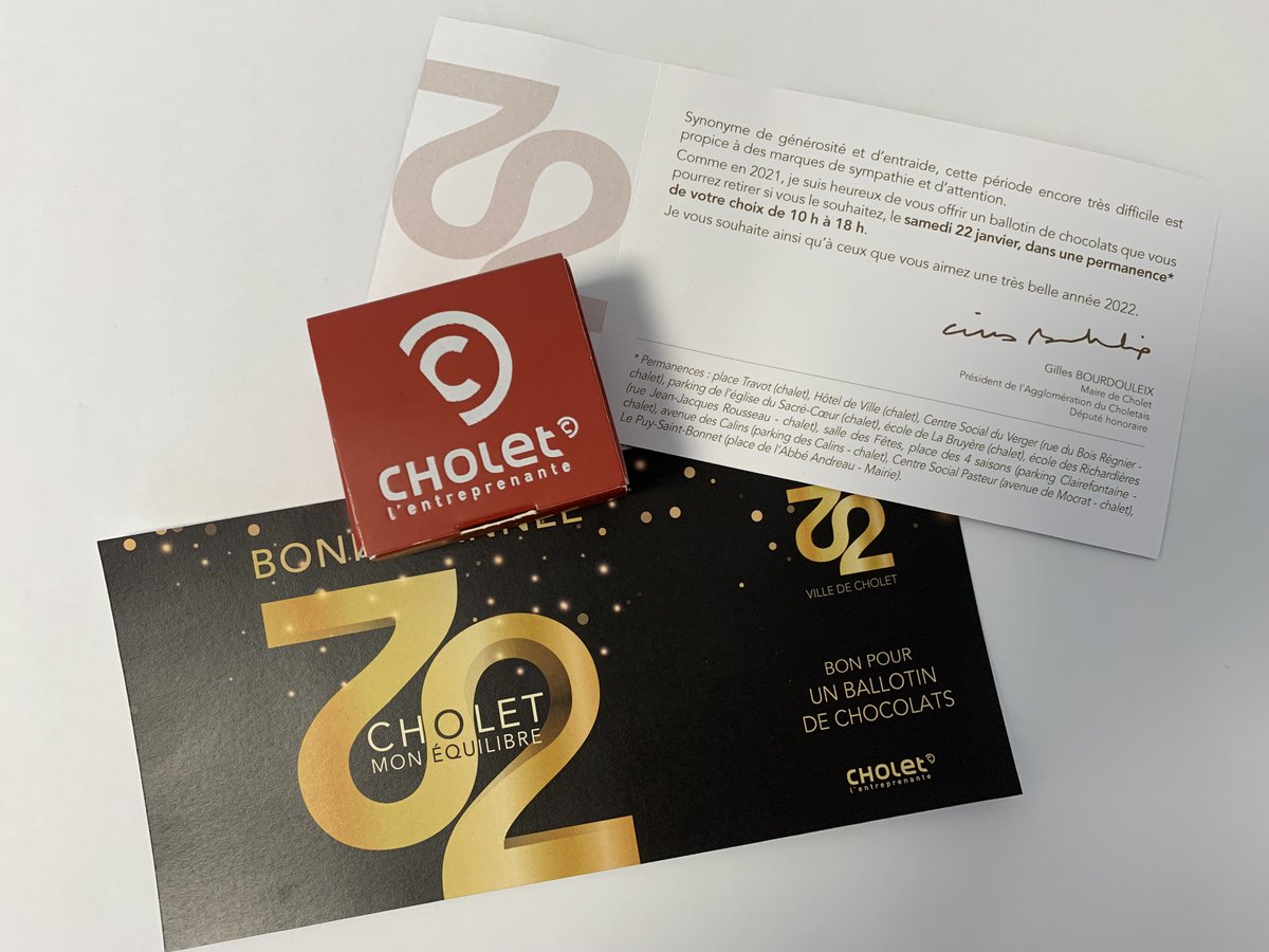 GBOURDOULEIX's tweet photo. Pour la 2ème année consécutive, la " Fête des Seniors " n'aura pas lieu à la Meilleraie comme initialement prévu. Comme l’an passé, nous offrons des chocolats aux seniors âgés de plus de 65 ans. #Cholet #Choletais https://t.co/KR6gIglL6V