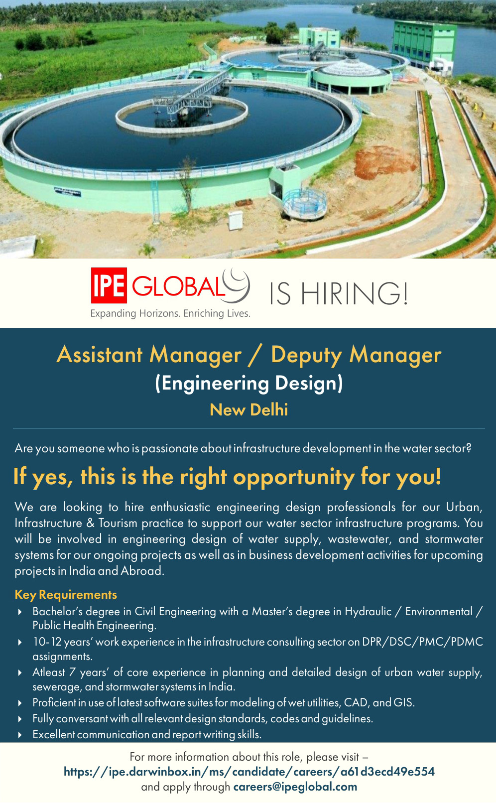 IPE Global Limited on Twitter: "IPE Global is looking for a  #AssistantManager #EngineeringDesign To know more about the role, apply  now- https://t.co/FiZ9Qti57w #Career #Opportunity #Hiring  https://t.co/6T6VEDeS32" / Twitter