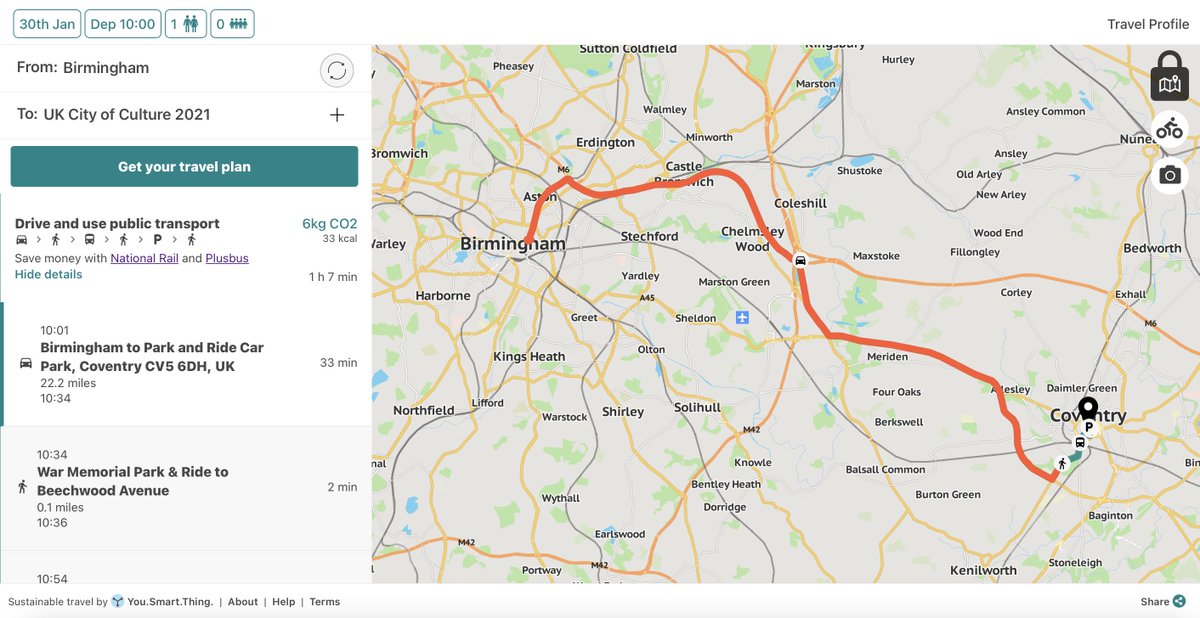 To reduce the number of cars driving to venues, our hybrid multi-modal travel options are designed to encourage people to park outside the city centre and use public transport to get to their end destination, reducing inner-city pollution. #TravelAssistant #NetZero