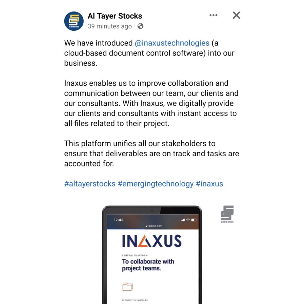 inaxustweets's tweet photo. Happy clients always makes our day!
#cloudtechnology #DigitalTransformation #edms #constructionsoftware #menaprojects https://t.co/RN3eCFthOD