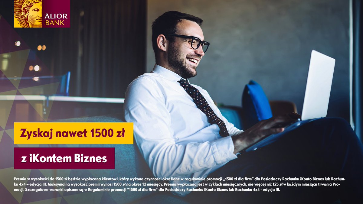 AliorBankSA's tweet photo. Wspieramy przedsiębiorców! Otwórz iKonto Biznes w #AliorBankSA i otrzymaj nawet 1500 złotych premii - iTo się opłaca! #finanse #firma https://t.co/F2pKtatEtY