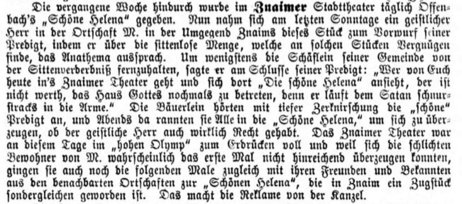 Donauschwalbe's tweet photo. Gestern gab es einen sog. #Streisandeffekt, ein Versuch, @ardenthistorian|s geniales Buch "Amerikas Gotteskrieger" abzutun, das dann aber (zu Recht) auf noch mehr Bestsellerlisten landete. Hier ein ziemlich lustiger Fall eines hist. Effekts aus dem Jahr 1870 in #Znaim/#Znojmo: https://t.co/5u1o8z4EpB